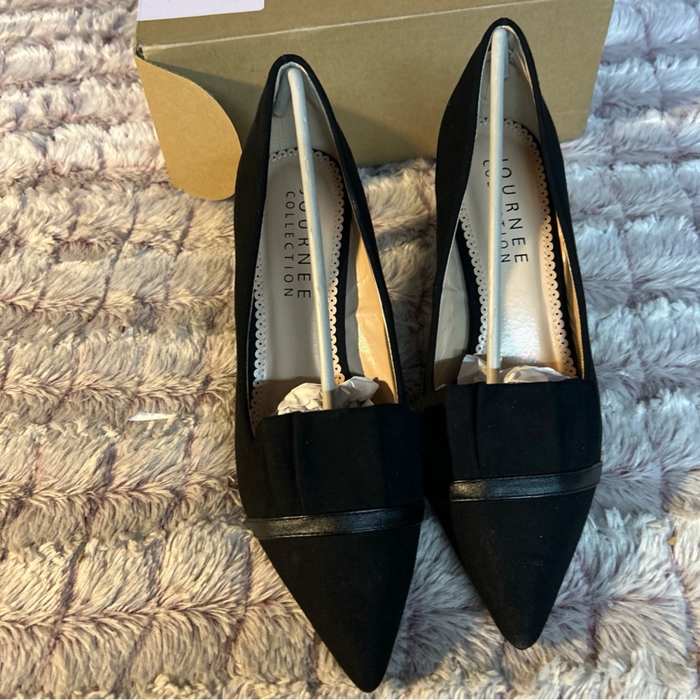 Journee Collection Womens Marek Black Pumps Heels 7.5